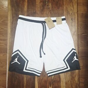 Jordan Men's White and Black Shorts